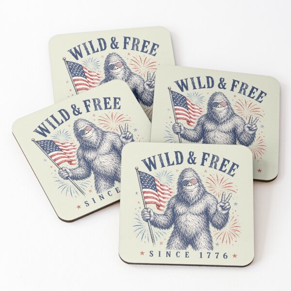 Item preview, Funny Patriotic Bigfoot Wild and Free Since 1776 2 designed and sold by NicowrmSArt.