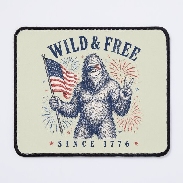 Item preview, Funny Patriotic Bigfoot Wild and Free Since 1776 2 designed and sold by NicowrmSArt.