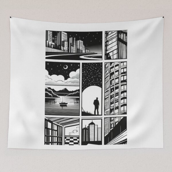 Item preview, Architecture - Graphic Novel Style Panel Grid, Urban Black and White Aesthetic designed and sold by Reverso-Design.