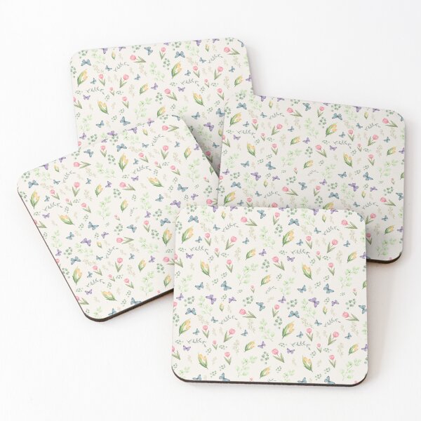 Item preview, Cream Tulip Garden Watercolor Floral Pattern designed and sold by Formvia Studio.