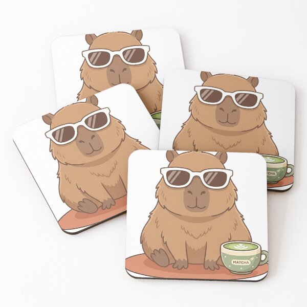 Item preview, Capybara Sunglasses Matcha Latte Aesthetic designed and sold by The Cozy Chapter.