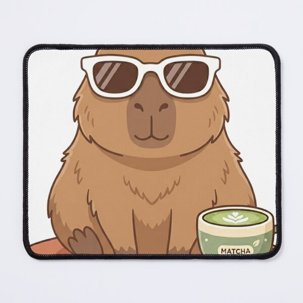 Item preview, Capybara Sunglasses Matcha Latte Aesthetic designed and sold by The Cozy Chapter.