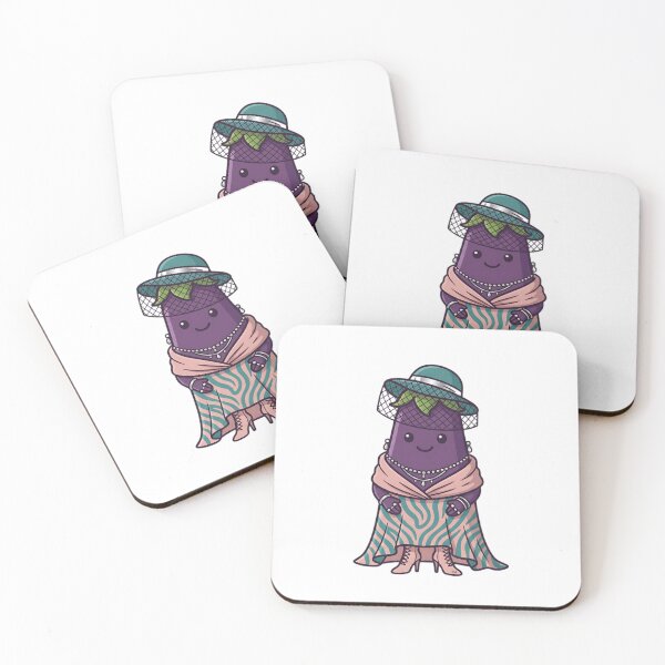 Item preview, Madame Aubergine — Cute Sophisticated Eggplant Kawaii Food Art | Conditioned For Kindness designed and sold by monolithstudio.