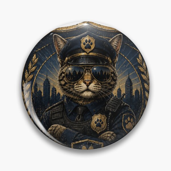 Item preview, PAWS Police Department Cat – Protecting Treats & Serving Justice Vintage Distressed Badge T-Shirt designed and sold by HOUSE OF TIST.