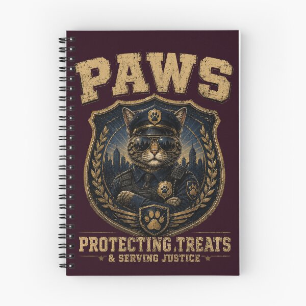 Item preview, PAWS Police Department Cat – Protecting Treats & Serving Justice Vintage Distressed Badge T-Shirt designed and sold by HOUSE OF TIST.