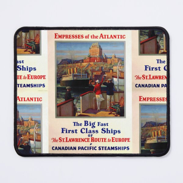 Item preview, Vintage Canadian Pacific Steamships Poster | Empresses of the Atlantic Art Deco Print | Quebec City & St. Lawrence Route designed and sold by artofuniverse.