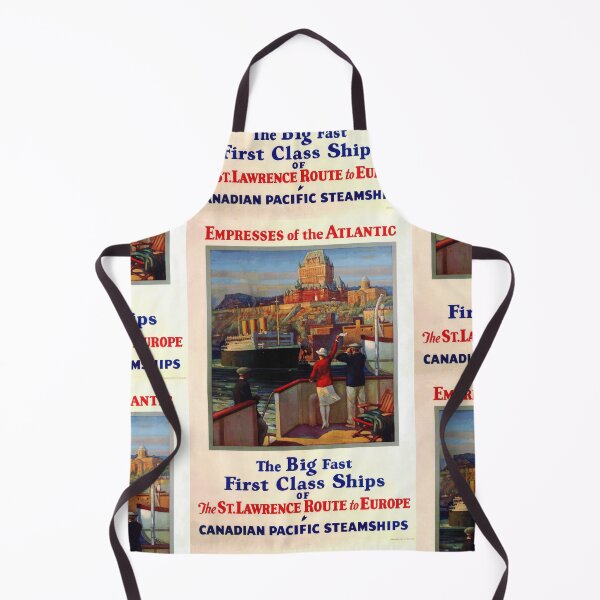Item preview, Vintage Canadian Pacific Steamships Poster | Empresses of the Atlantic Art Deco Print | Quebec City & St. Lawrence Route designed and sold by artofuniverse.