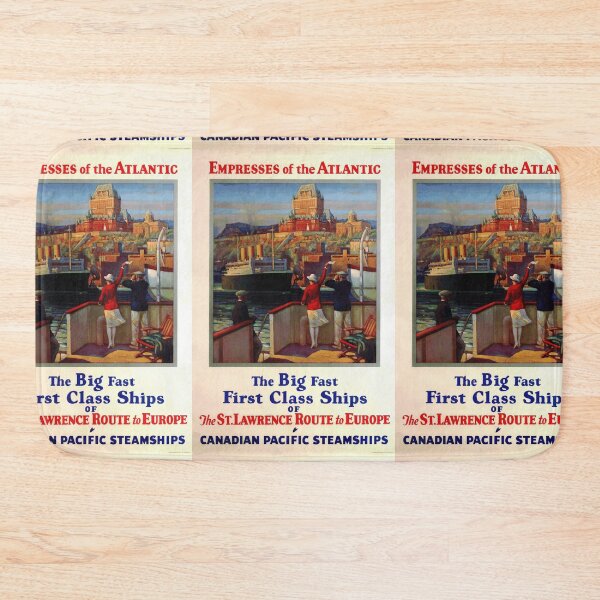 Item preview, Vintage Canadian Pacific Steamships Poster | Empresses of the Atlantic Art Deco Print | Quebec City & St. Lawrence Route designed and sold by artofuniverse.