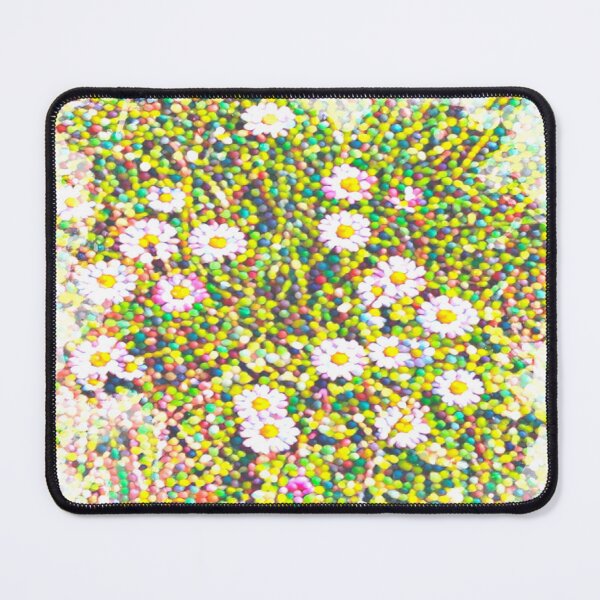 Item preview, Abstract Pointillism Wild Daisy Meadow Mosaic Vignette designed and sold by BalkanBloom.