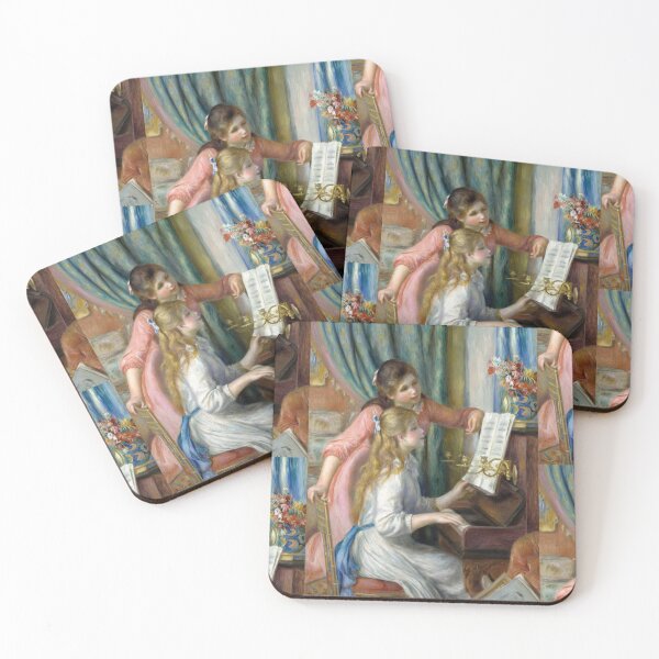 Item preview, Two Young Girls at the Piano by Pierre-Auguste Renoir: Impressionist Fine Art Poster designed and sold by artofuniverse.