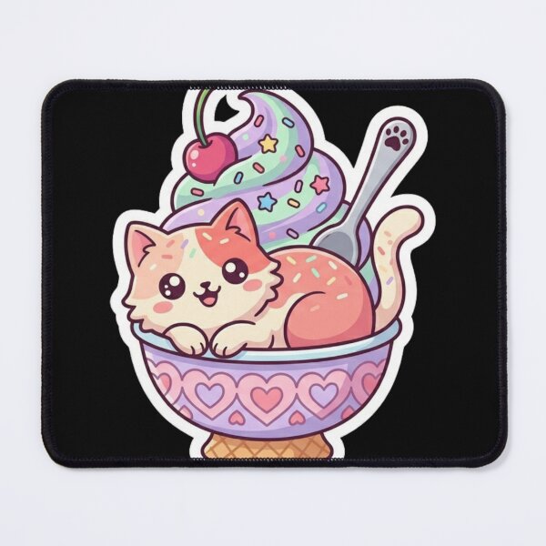 Item preview, Cute Kawaii Ice Cream Cat Sundae designed and sold by MagsMarC.
