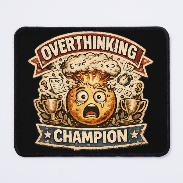Item preview, OVERTHINKING CHAMPION ? designed and sold by lazygum.