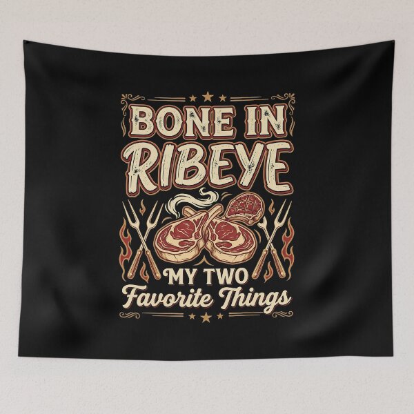 Item preview, Bone In Ribeye My Two Favorite Things Funny Steak Lover BBQ Humor designed and sold by get55shirt.