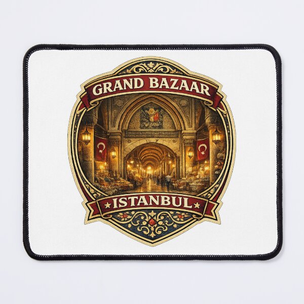Item preview, Grand Bazaar Istanbul Vintage Travel Badge | Retro Turkey Souvenir Sticker designed and sold by DreamPaw Studio.