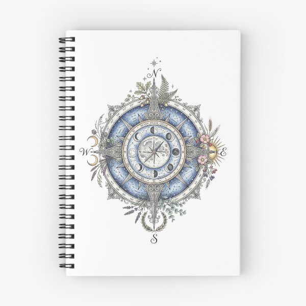Item preview, Celestial Botanical Compass & Moon Phase Star Chart designed and sold by Ortsas.