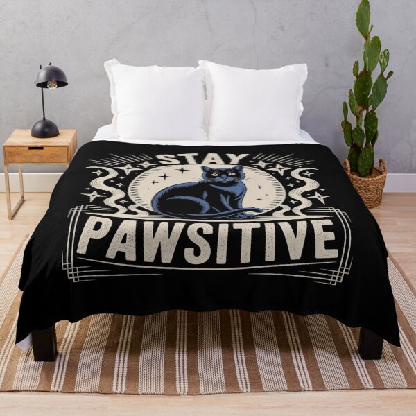 Item preview, Stay Pawsitive Black Cat Moon Celestial Design designed and sold by Cool-cat-art.