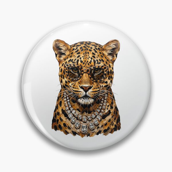 Item preview, Painted Leopard Art | Oil Painting Style Sunglasses Crystal Necklace | Fine Art Animal Design designed and sold by TheBeesForYou.