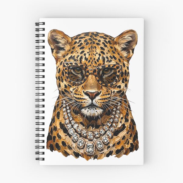 Item preview, Painted Leopard Art | Oil Painting Style Sunglasses Crystal Necklace | Fine Art Animal Design designed and sold by TheBeesForYou.