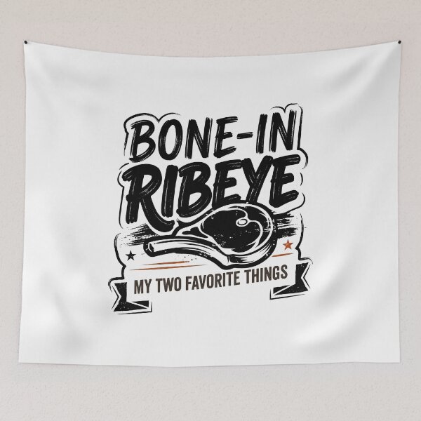 Item preview, Bone In Ribeye My Two Favorite Things Retro BBQ Pitmaster Design designed and sold by get55shirt.