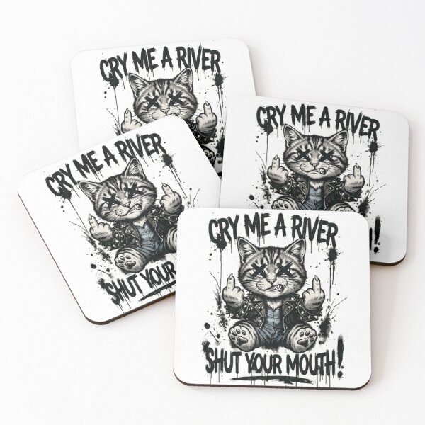 Item preview, Cry Me A River Grunge Cat Typography designed and sold by Poldi89.