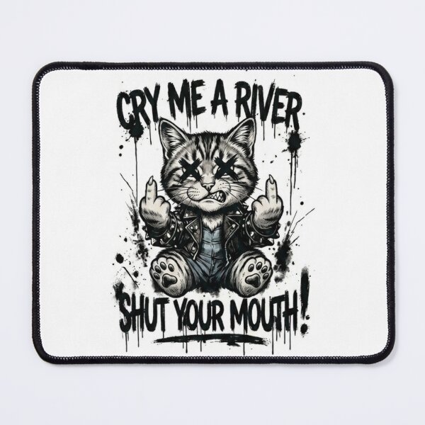 Item preview, Cry Me A River Grunge Cat Typography designed and sold by Poldi89.
