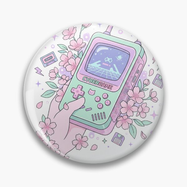 Item preview, Retro Cyber Game Console Pastel Cherry Blossom Aesthetic designed and sold by The Cozy Chapter.
