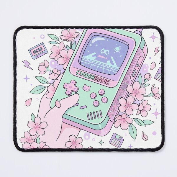 Item preview, Retro Cyber Game Console Pastel Cherry Blossom Aesthetic designed and sold by The Cozy Chapter.