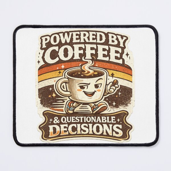 Item preview, Powered by Coffee & Questionable Decisions – Funny Retro Coffee Design designed and sold by Bismillah-Najah.