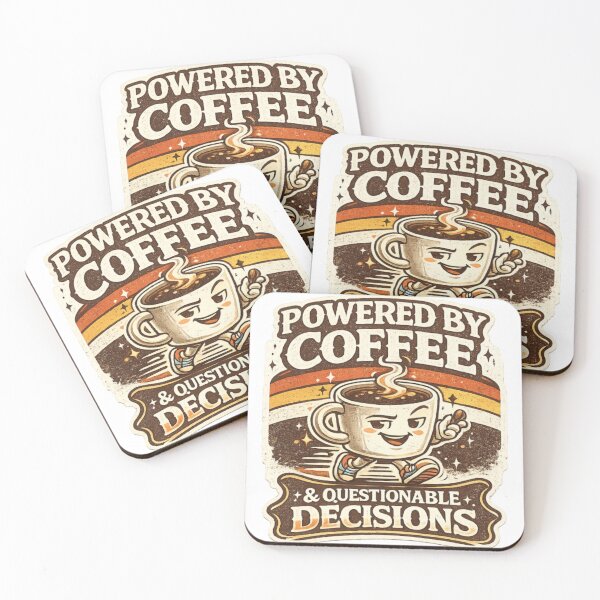 Item preview, Powered by Coffee & Questionable Decisions – Funny Retro Coffee Design designed and sold by Bismillah-Najah.