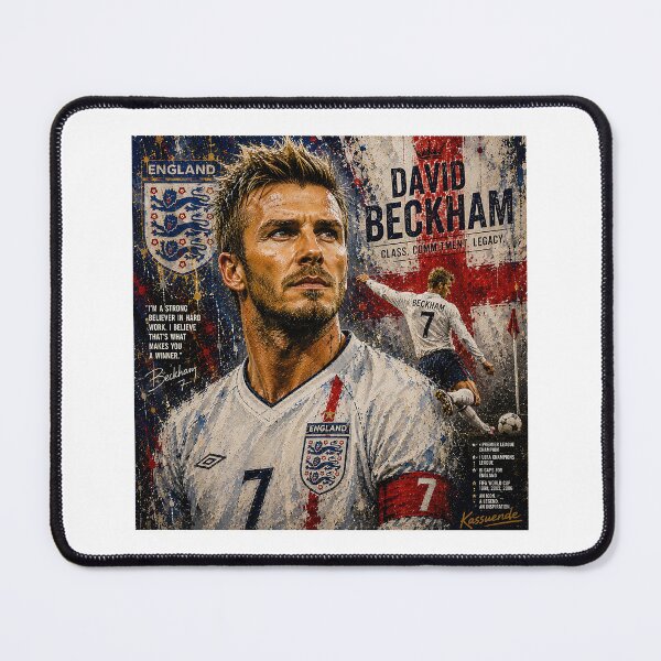 Item preview, David Beckham Icon Portrait | Football Legend Art Print designed and sold by ArtistrySky.