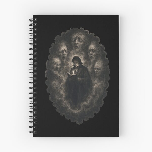 Item preview, The Reader in Fog , Dark Academia Gothic Ghost Scholar Art Print designed and sold by NullSpacePrints.