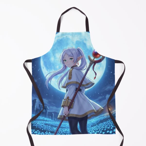 Item preview, White-Haired Elven Mage // Anime Illustration - Moonlit Blue Flower Fantasy Art designed and sold by Astraphyllia.