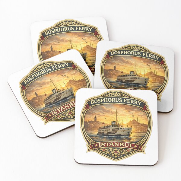 Item preview, Bosphorus Ferry Istanbul Vintage Travel Badge | Retro Turkey Souvenir Sticker designed and sold by DreamPaw Studio.