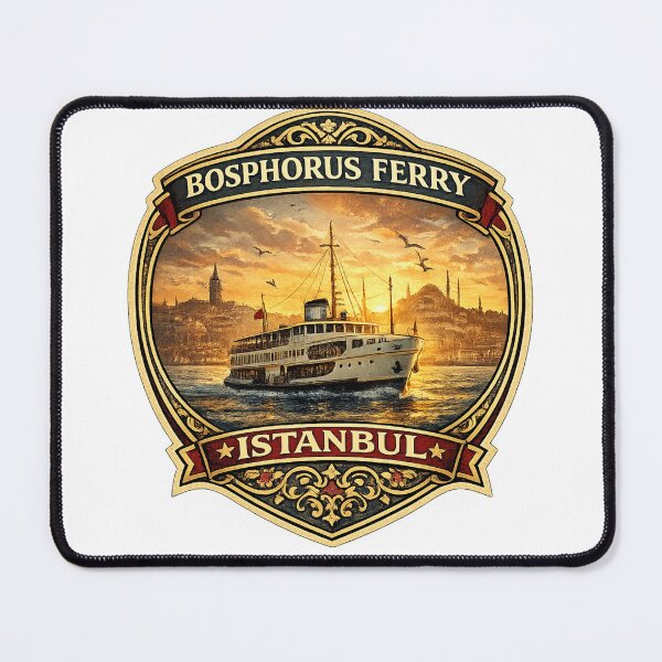 Item preview, Bosphorus Ferry Istanbul Vintage Travel Badge | Retro Turkey Souvenir Sticker designed and sold by DreamPaw Studio.