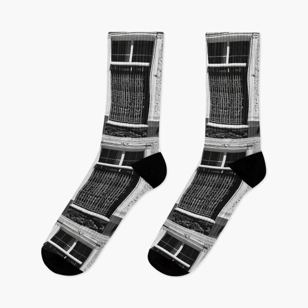 Item preview, Architecture - Old Window and Wrought Iron, Mediterranean Charm in Black and White designed and sold by Reverso-Design.