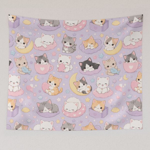 Item preview,  Kawaii Cat Pattern Seamless Design designed and sold by Aramdesing.