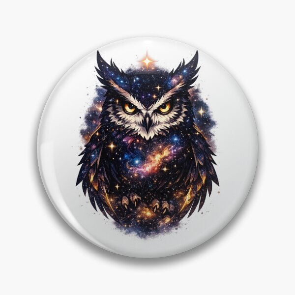Item preview, Majestic owl filled with stars, galaxies and nebulae, cosmic fantasy art designed and sold by Jyoti  Rajput.
