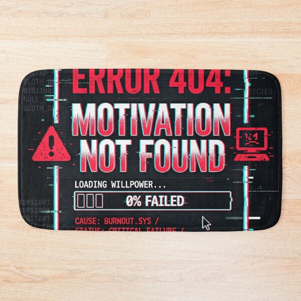 Artikelvorschau, Fehler 404: Motivation nicht gefunden entworfen und verkauft von BigBoyFunky.