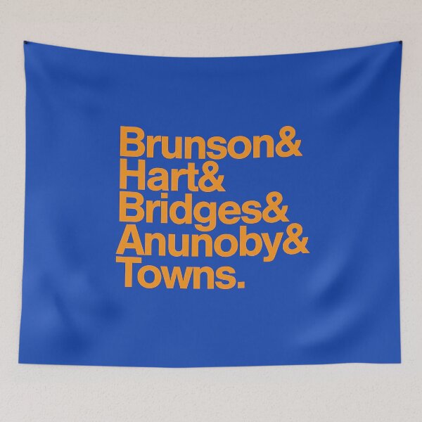 Item preview, Brunson Hart Bridges Anunoby Towns New York Knicks Starting Five T-Shirt designed and sold by LittleRogerChin.