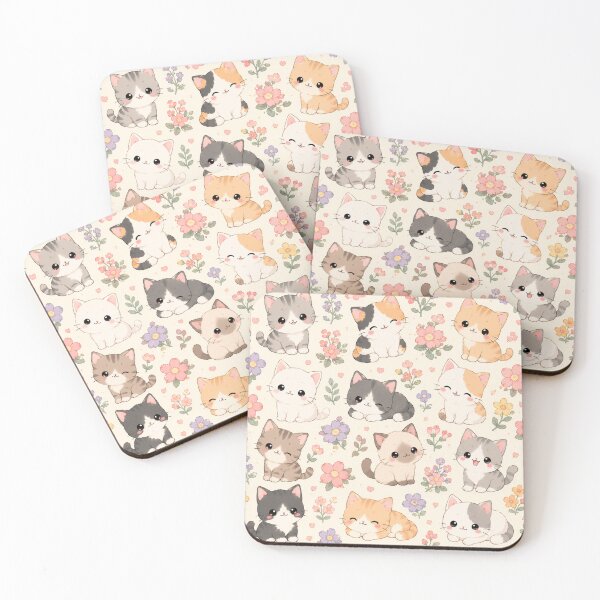 Item preview, Kawaii Cat Pattern Seamless Design designed and sold by Aramdesing.