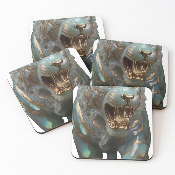 Item preview, Green Jade Tiger with Golden Stripes designed and sold by Bluesax.