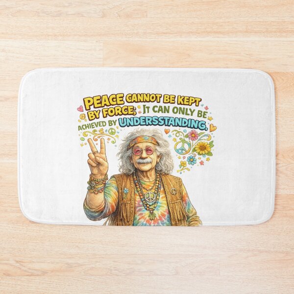 Item preview, Einstein Inspired Peace Cannot Be Kept By Force It Can Only Be Achieved By Understanding Hippie Art designed and sold by Donsean22.