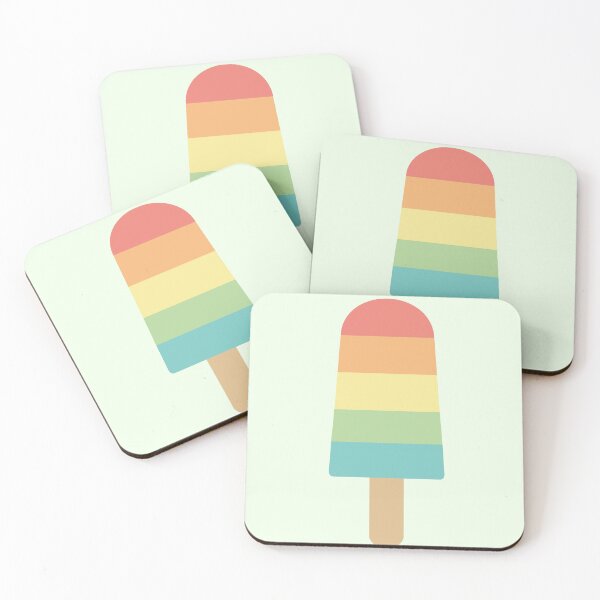 Item preview, Cute Pastel Rainbow Layered Ice Cream Popsicle designed and sold by Nikola Dio.