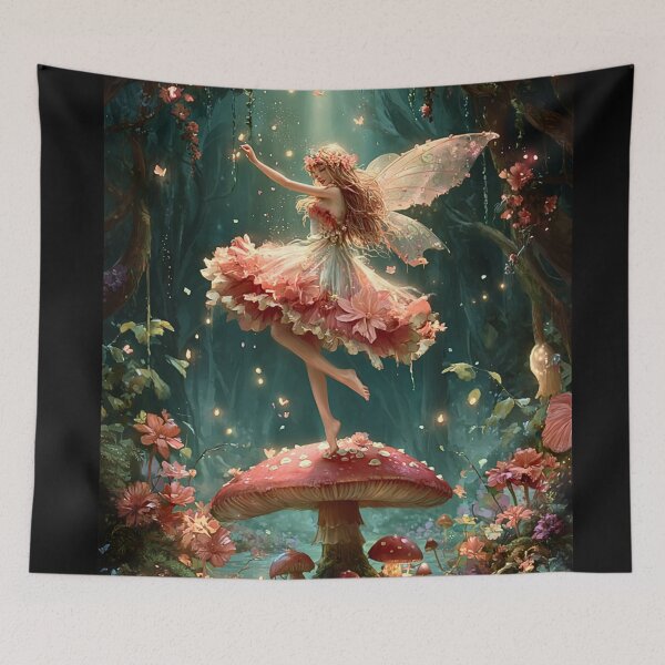 Item preview, Fairy Dancing On Enchanted Mushroom designed and sold by Storybook Botanica.
