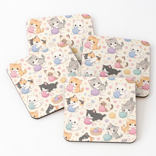Item preview, Kawaii Cat Pattern Seamless Design designed and sold by Aramdesing.