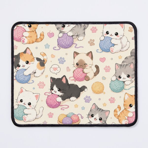 Item preview, Kawaii Cat Pattern Seamless Design designed and sold by Aramdesing.
