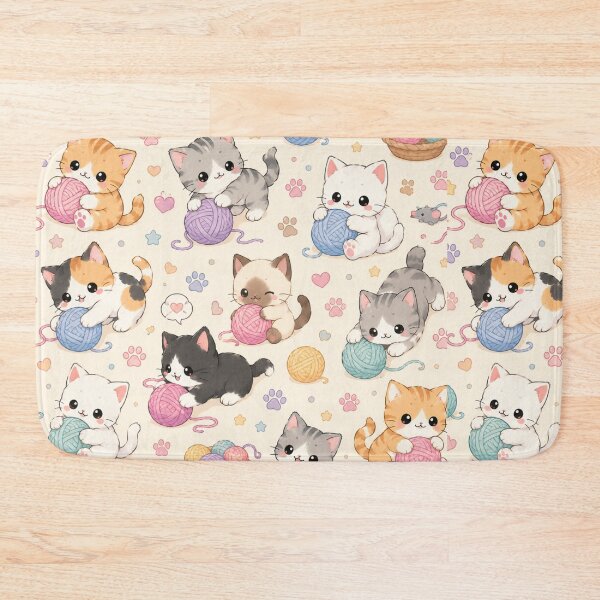 Item preview, Kawaii Cat Pattern Seamless Design designed and sold by Aramdesing.