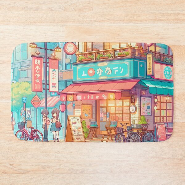 Item preview, Cozy Japanese Street Japanese Café  designed and sold by ZenGrooves.