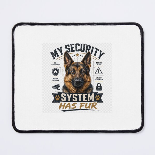 Item preview, My Security System Has Fur Funny German Shepherd Dog Owner Gift T-Shirt Sticker designed and sold by Igrowlab254.