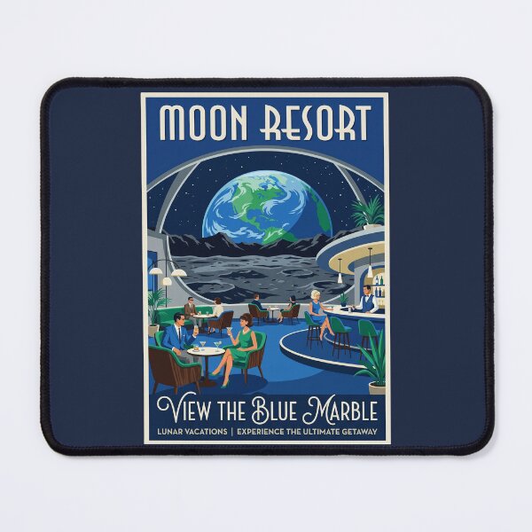 Item preview, Moon Resort Retro NASA Travel Poster Earthrise designed and sold by RetroRewind Studio.